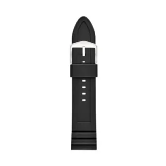24mm Black Silicone Watch Strap