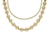 All Stacked Up Gold-Tone Stainless Steel Beaded Necklace