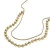 All Stacked Up Gold-Tone Stainless Steel Beaded Necklace