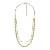 All Stacked Up Gold-Tone Stainless Steel Beaded Necklace