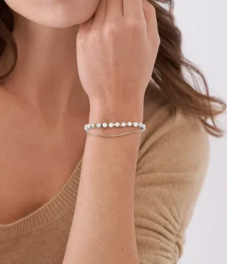 All Stacked Up Howlite Chain Beaded Bracelet