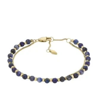 All Stacked Up Reconstituted Blue Lapis Beaded Bracelet