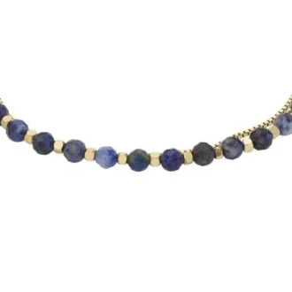 All Stacked Up Reconstituted Blue Lapis Beaded Bracelet