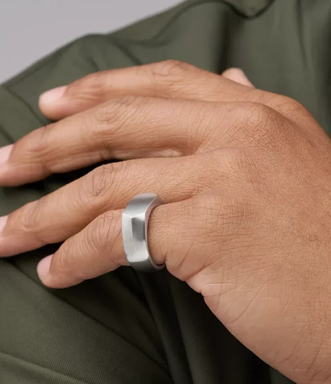 All Stacked Up Stainless Steel Signet Ring
