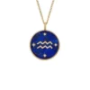 Aquarius Sutton Zodiac Gold-Tone Stainless Steel Blue Lapis Pendant Necklace