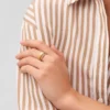 Archival Glitz Gold-Tone Stainless Steel Band Ring