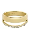 Archival Glitz Gold-Tone Stainless Steel Band Ring