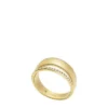 Archival Glitz Gold-Tone Stainless Steel Band Ring
