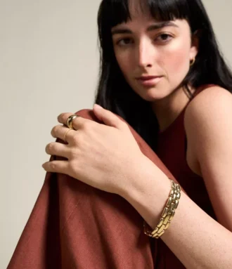 Arden Watch Links Gold-Tone Stainless Steel Chain Bracelet