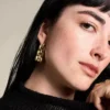 Arden Watch Links Gold-Tone Stainless Steel Drop Earrings
