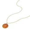 Aries Sutton Zodiac Gold-Tone Stainless Steel Red Carnelian Pendant Necklace