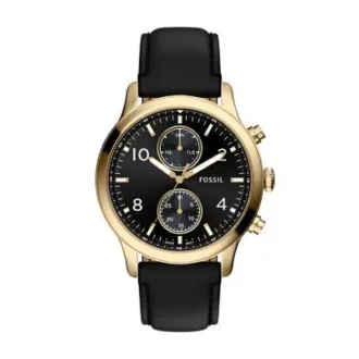Bennett Multifunction Black Leather Watch