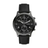 Bennett Multifunction Black Leather Watch