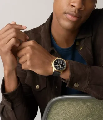 Bennett Multifunction Black Leather Watch