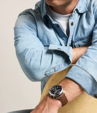 Bennett Multifunction Brown Leather Watch