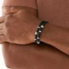 Bronson Leather Essentials Black Leather Strap Bracelet