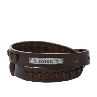 Bronson Vintage Casual Brown Double-Wrap Leather Bracelet