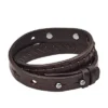 Bronson Vintage Casual Brown Double-Wrap Leather Bracelet