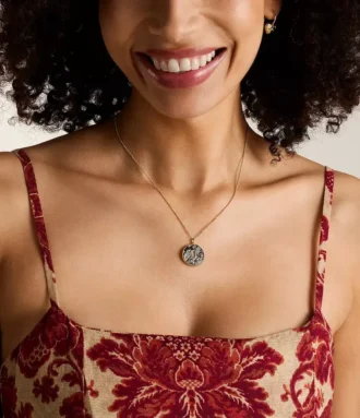 Capricorn Sutton Zodiac Gold-Tone Stainless Steel Gray Hematite Pendant Necklace