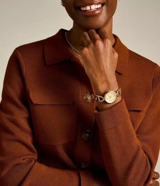 Carlie Three-Hand Gold-Tone Stainless Steel Watch