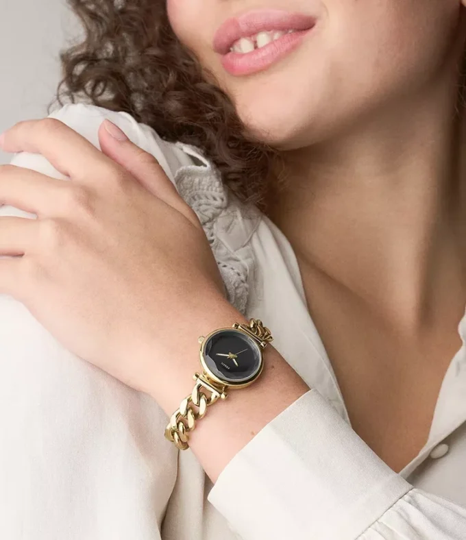 Carlie Three-Hand Gold-Tone Stainless Steel Watch