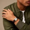 Carraway Three-Hand Brown Croco Leather Watch