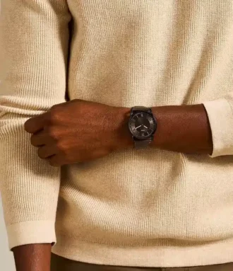 Copeland 42mm Three-Hand Brown Leather Watch