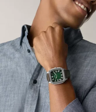 Crosby Three-Hand Brown Leather Watch