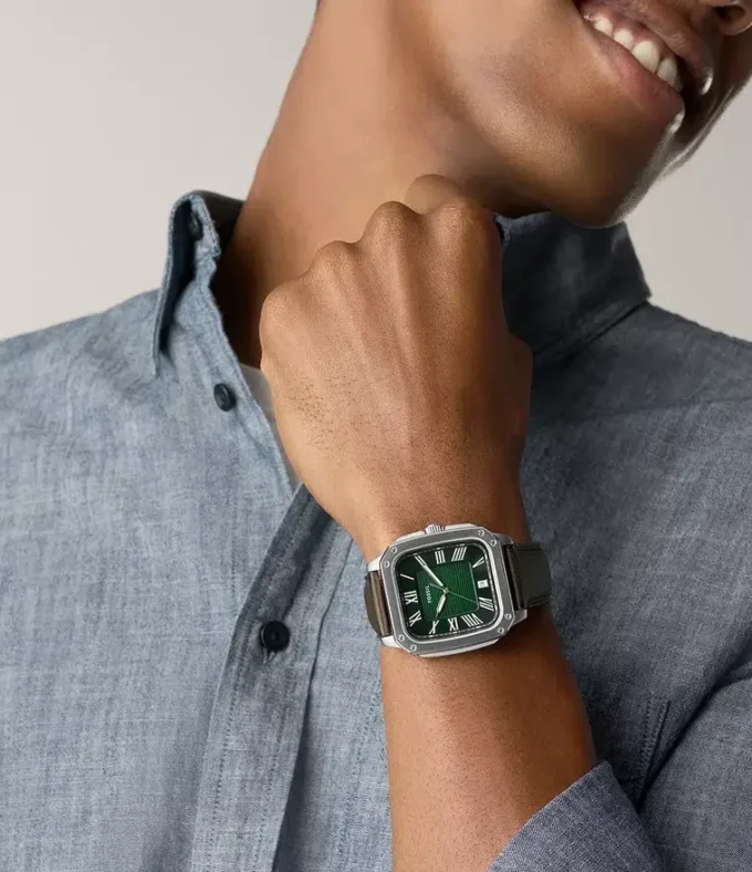 Crosby Three-Hand Brown Leather Watch