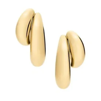 Domed Collection Gold-Tone Stainless Steel Statement Earrings