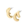 Domed Collection Gold-Tone Stainless Steel Statement Earrings