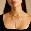 Ellis All Stacked Up Gold-Tone Stainless Steel Y-Neck Necklace