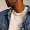 Ellis Black Marble and Stainless Steel Beaded Necklace
