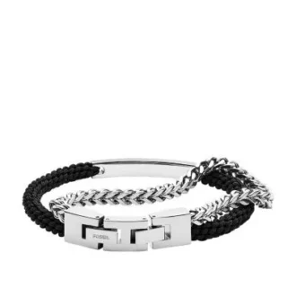 Ellis Black Nylon and Stainless Steel Double-Strand Bracelet