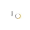 Ellis Domed Collection Two-Tone Stainless Steel Hoop Earrings