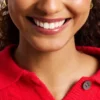 Ellis Domed Collection Two-Tone Stainless Steel Hoop Earrings