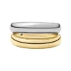 Ellis Domed Collection Two-Tone Stainless Steel Stack Ring Ellis Domed Collection Two-Tone Stainless Steel Stack Ring