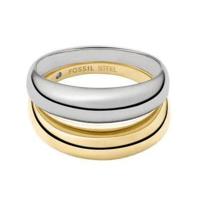 Ellis Domed Collection Two-Tone Stainless Steel Stack Ring Ellis Domed Collection Two-Tone Stainless Steel Stack Ring