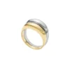 Ellis Domed Collection Two-Tone Stainless Steel Stack Ring Ellis Domed Collection Two-Tone Stainless Steel Stack Ring