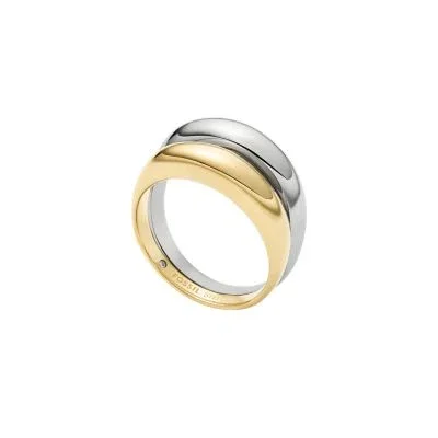 Ellis Domed Collection Two-Tone Stainless Steel Stack Ring Ellis Domed Collection Two-Tone Stainless Steel Stack Ring