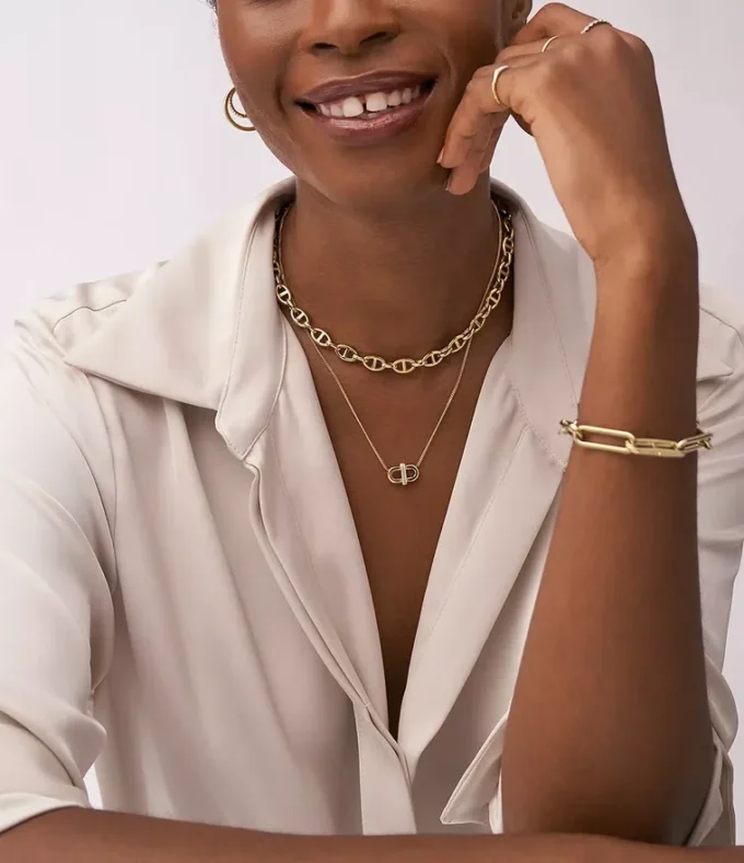 Ellis Essentials Gold-Tone Stainless Steel Hoop Earrings