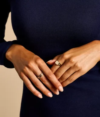 Ellis Gold-Tone Stainless Steel Signet Ring