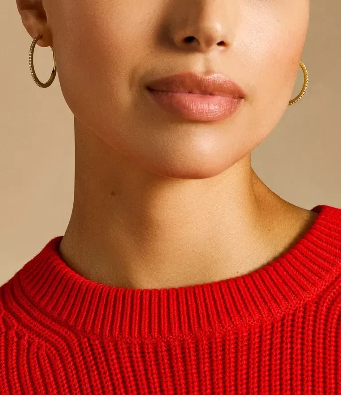 Ellis Pavé Glitz Gold-Tone Brass Hoop Earrings