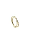Ellis Pavé Glitz Gold-Tone Stainless Steel Band Ring