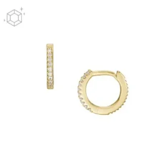 Ellis Pavé Glitz Gold-Tone Sterling Silver Hoop Earrings