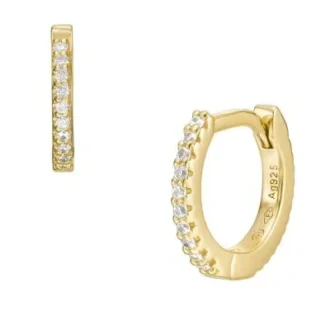 Ellis Pavé Glitz Gold-Tone Sterling Silver Hoop Earrings
