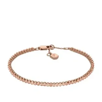 Ellis Pavé Glitz Rose Gold-Tone Brass Tennis Chain Bracelet