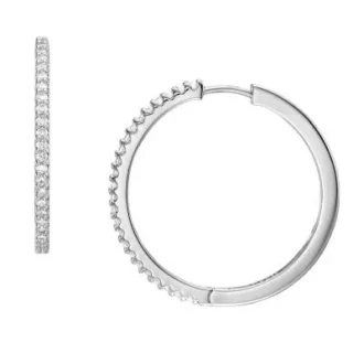 Ellis Pavé Glitz Silver-Tone Brass Hoop Earrings