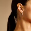Ellis Pavé Glitz Silver-Tone Brass Hoop Earrings