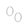 Ellis Pavé Glitz Silver-Tone Brass Hoop Earrings